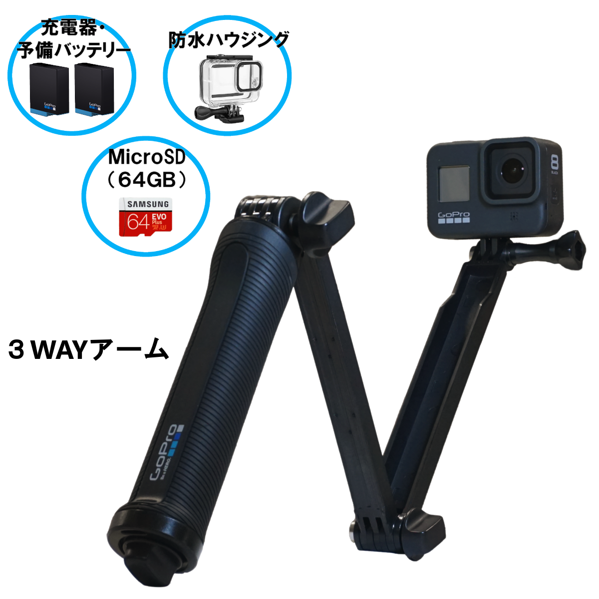 Karico Gopro Hero8 Black 安心セット 3泊4日レンタル